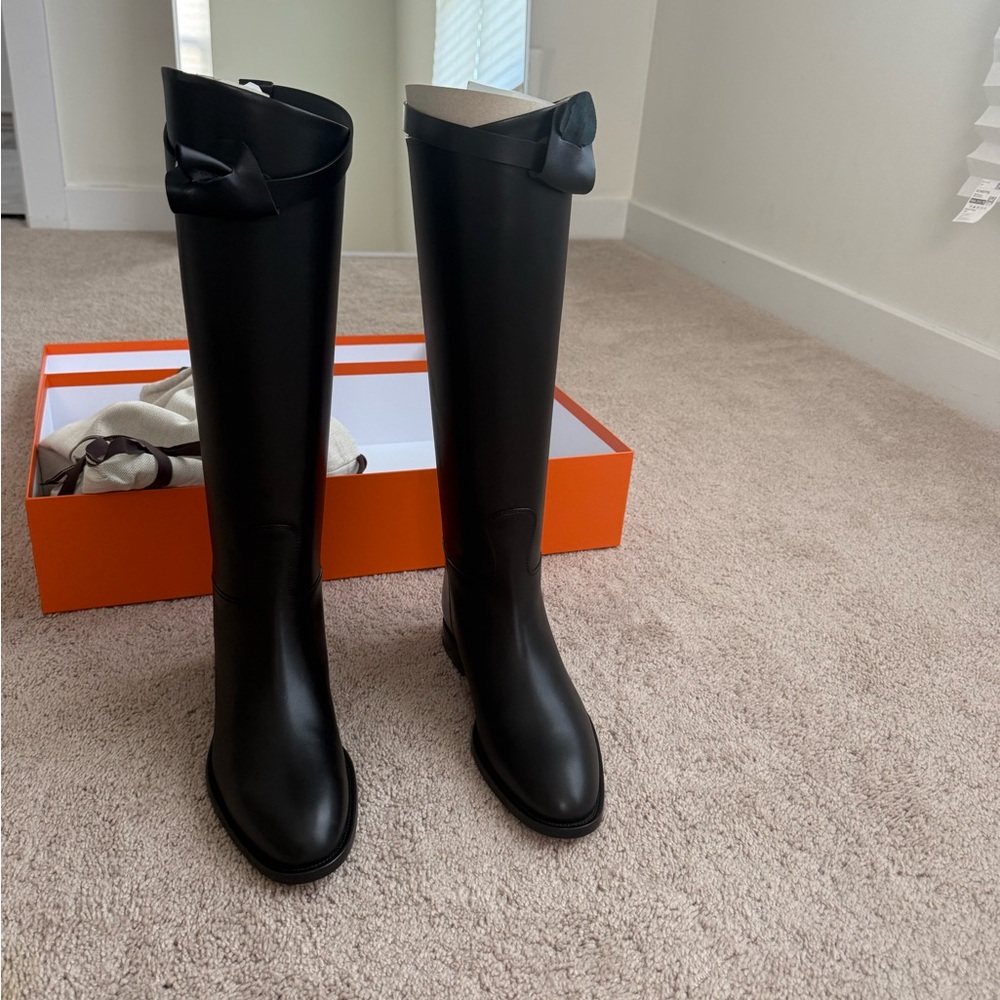 Hermes Black Ridibg Boots